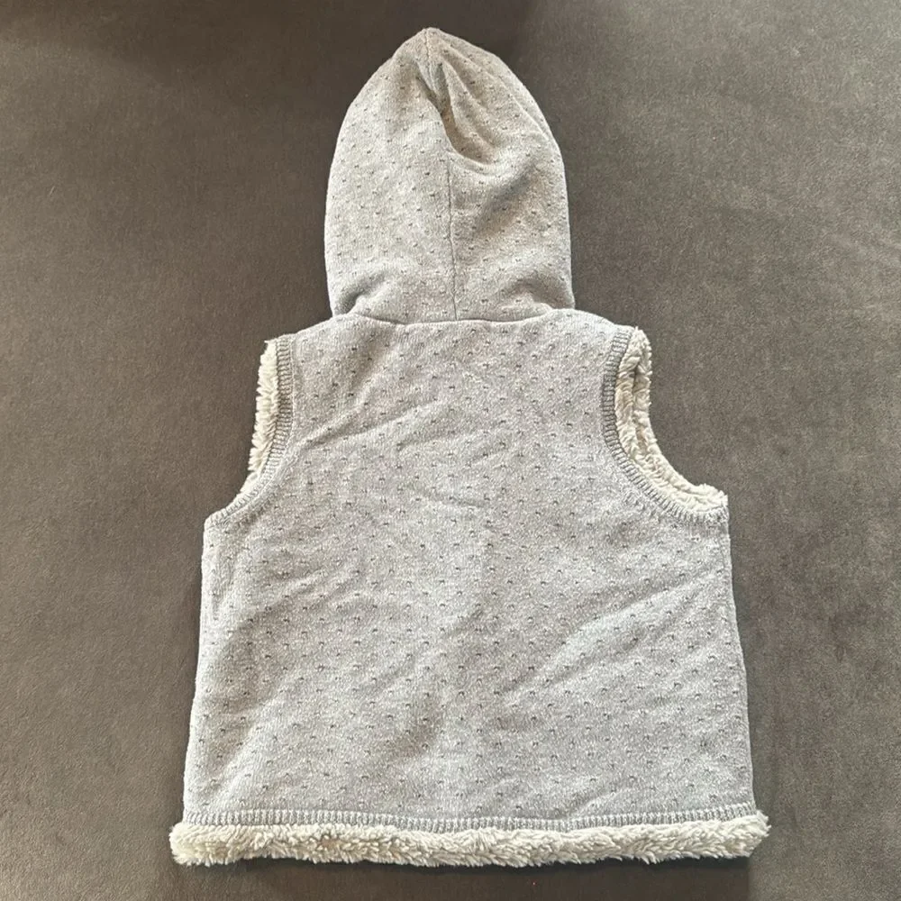 Kids Country Road Gray Hooded Vest with Metallic Thread that Sparkles Size 4-5